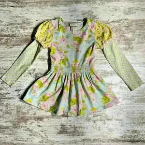 Matilda‎ Jane pink, yellow, & green floral long sleeve shirt girls size 4